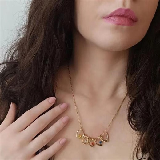 Personalized Family Heart Name Necklace • 1-8 Names & Birthstones • Gold/silver/rose Gold • Mother’s Day Gift - Etsy