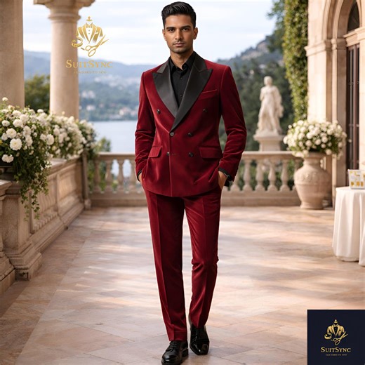 Burgundy Velvet Suit Mens Wedding Tuxedo Trauanzug Herren Costume Homme Elegant - Etsy