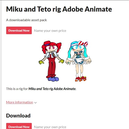 Miku and Teto rig Adobe Animate download #shorts
