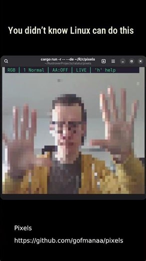 Linux terminal vedeo Pixels project