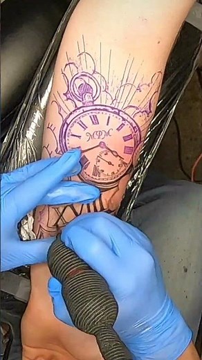 TIME IS GOLD | POCKET WATCH TATTOO TIME LAPSE BY JAKE OMEN