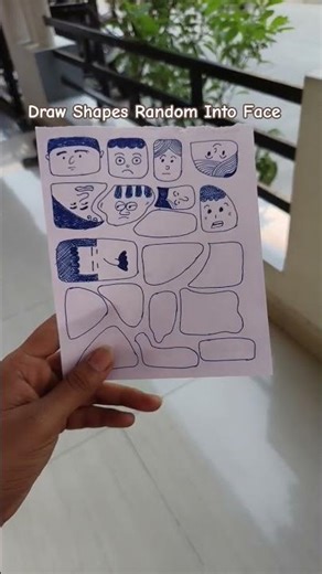 draw shapes random into face #firstvideo #ytshorts #drawing #trending #viral