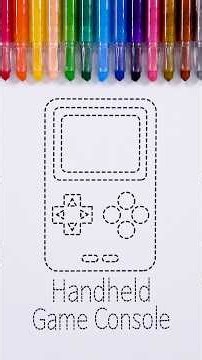 Handheld Game Consol🎮 Dotted Line Drawing and Coloring | 휴대용 게임기 점선 그림 그리고 색칠하기 #howtodrawhandheld