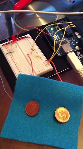 Galvanic Skin Response sensor connected to Arduino board