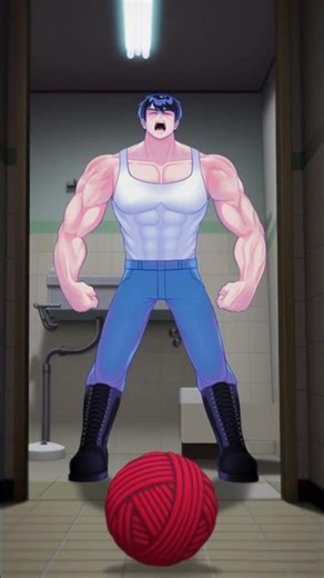 Never Knit on the Toilet! Giant Snake vs Muscle Grandson with a Toilet Brush