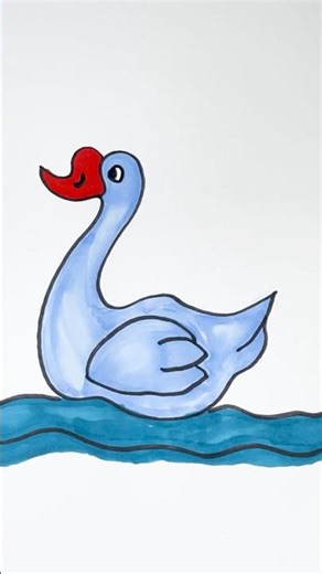 How To Draw a Cute Swan Swim!🦢🦢