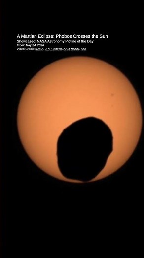 A Martian Eclipse: Phobos crossed the Sun casting a fleeting shadow on Mars #NASA #Mars