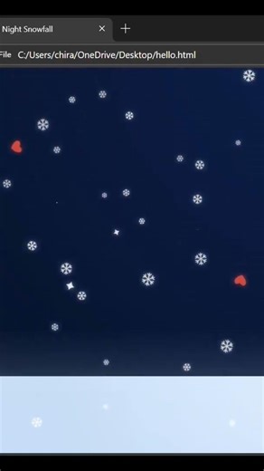 snow fall 🍂❄️ with HTML CSS JavaScript #coding #viral #shorts #music #viralnow