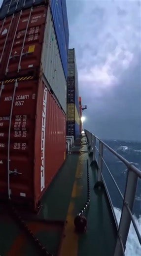 Container Ship Chaos: Storm Deck POV