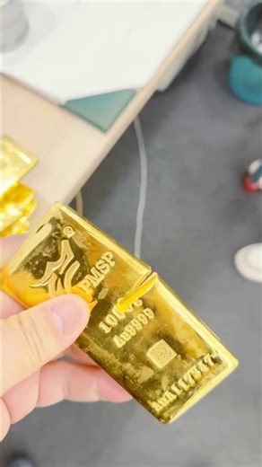 Making a Pure Gold Bar | Real Gold Bar Manufacturing Process 👍 #gold #jewelry #luxury #shorts