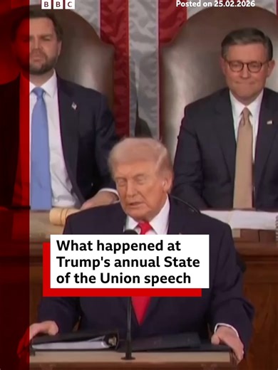 In an address lasting one hour and 47 minutes, the US president repeatedly pushed his economic agenda, saying he had overseen a