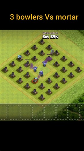 3 Bowlers vs mortar 🔥😱 #coc #clashofclans #shorts