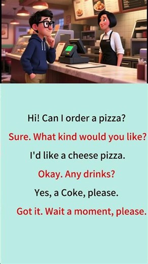 Ordering Pizza in English | Simple Restaurant Conversation for Beginners