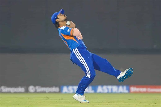 High in the air....swirling: Ishan Kishan takes an excellent catch