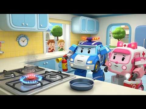Kitchen Battery Danger! 🔋🔥 | Don’t Mix Toys with Food! | Robocar POLI Safety Series for Kids