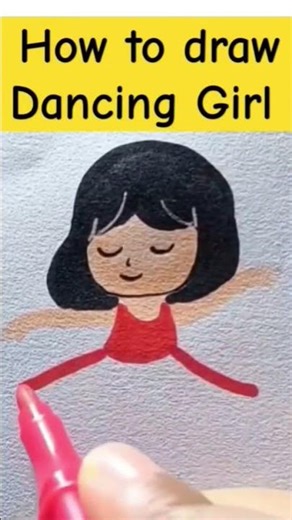How to draw dancing girl #art #drawing #shortvideo #song #easydrawing #viral
