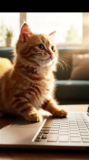why is this tiny kitten acting like a full-time office worker?? 😳 what happens when laptop breaks…?