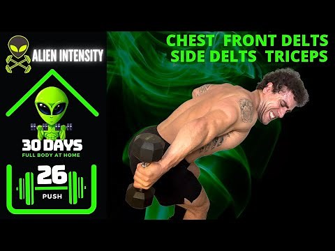 Home Dumbbell Only Push Workout | 30 Days of Full Body Training At Home With Dumbbells - Day 26