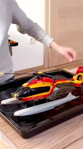 H145 Rescue RC Helicopter Landing on Water – Unreal Control!” #shorts
