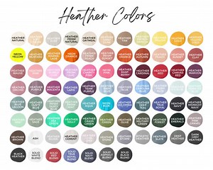 Bella Canvas Color Chart | Editable Canva Template | Solid and Heather Colors | Editable Color Chart | SKU CC001 - Etsy