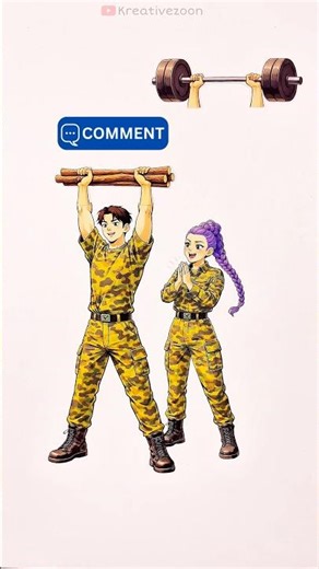 Which One is Best? Rumi X Jinu Military dance Trend 😍 #kpopdemonhunters #art