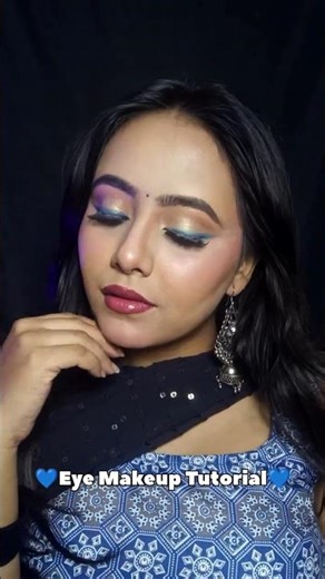 Blue eye makeup tutorial 💙 #shortsfeed #shorts #eyemakeup #fyp #explorepage #blueeyessong #viral