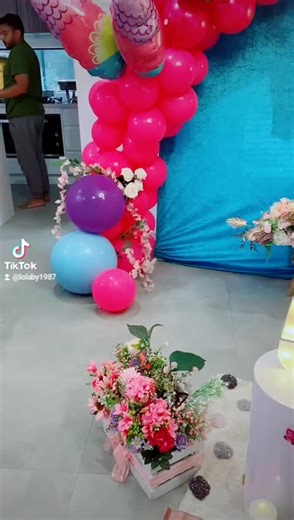 #celebrations #indoorsetup #timeforparty #baloondecorations #birthdaygirls