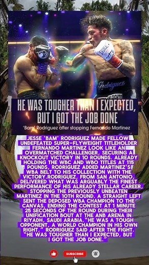 Jesse 'Bam' Rodriguez made fellow undefeated super-flyweight titleholder Fernando Martinez #boxing