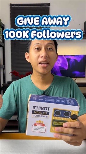 ICHIBOT | Robotics - IoT - AI on Instagram: "🤩ICHIBOT GIVEAWAY SPECIAL 100K FOLLOWERS🥳 Hai guys, makasih banyak yang udah follow dan setia belanja elektronika di ICHIBOT😍sebagai bentuk terima kasih ICHIBOT bakalan kasih MAKE KIT ULTRASONIC GRATIS BUAT 3 ORANG YANG BERUNTUNG🥰 Gimana caranya? Komen sebanyak-banyaknya di kolom komentar ALASAN KAMU HARUS DAPET ICHIBOT MAKE KIT ULTRASONIC INI👌🏻 Pemenang bakalan kita umumin MINGGU DEPAN🤩 Boleh juga tag temen kamuu, let’s goooo #special #giveawa