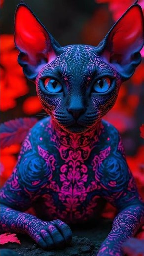 🧡 NEON UV CICADA Animation 4K | Fluorescent Orange Insect Art Loop #shorts #vfx #neon