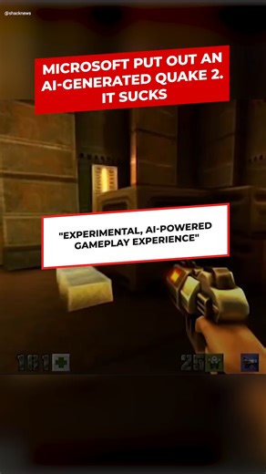 100K views · 383 reactions | AI can now recreate...Quake 2! Badly  #quake #microsoft #ai #aigenerated #news #pcgamer #pcgaming | PC Gamer | Facebook