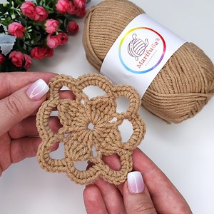 How to crochet simple motif #crochet #yarn #marifu6a | Crochet&Knitting by marifu6a