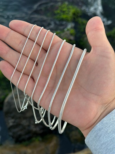 Handmade 925 Sterling Silver Snake Chain Necklace - Etsy