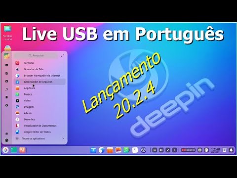 Linux Deepin no pendrive (live USB) em Português. Lançamento Deepin 20.2.4 - Loja de Apps em Inglês