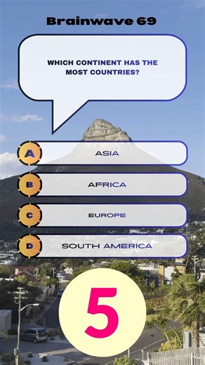 Which continent has the most countries? #quiz #geography