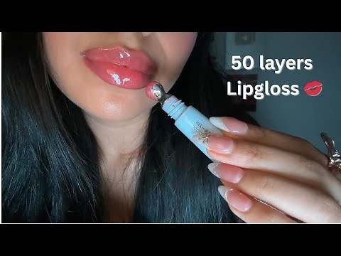 ASMR~ INTENSE 50 Layers Lipgloss w/ Mouth Sounds & Whispers