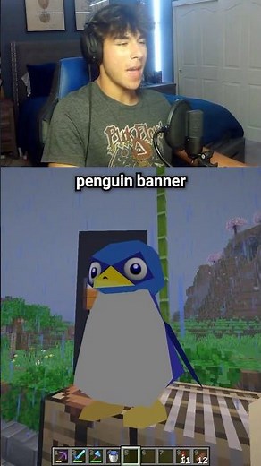how to make a penguin banner! #shorts #minecraft
