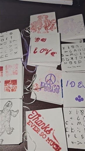 Two inch square notepadpads with stamping! #junkjournal #papercraft