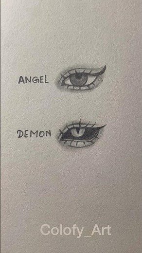How to draw Angel eye and Demon eye✨ #drawing #art #howtodraw #tutorial #simple #eyes
