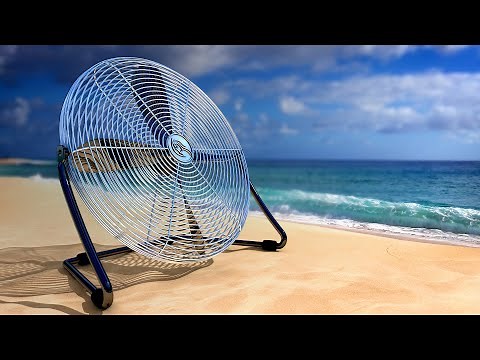 Sleep to Fan White Noise + Ocean Waves | 10 Hour Black Screen