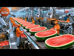 Inside a Modern Watermelon Factory: From Fresh Watermelon to Delicious Desserts (The Whole Process)