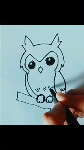 Kawaii Owl Drawing 🦉💕 Easy Cartoon Style#art