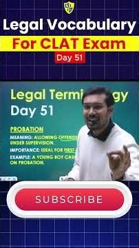 Legal Vocabulary for CLAT 2027 ⚖️ | Probation Explained | Day 51 | Kautilya Law Institute