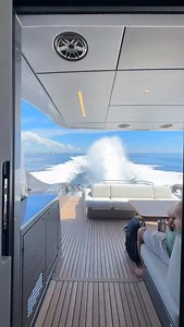 Quite the view from aboard the Pershing 7X The Pershing 7X is capable of reaching a top speed of 50 knots with the twin MAN V12 engines delivering 1,800hp each! #manengines #pershingyacht #pershing7x #manpowered | MAN Engines