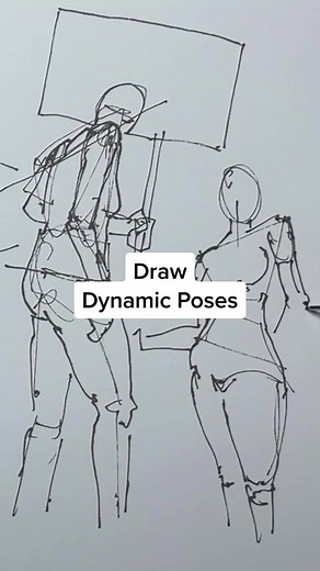Drawing Dynamic Poses - Art Lesson Tutorial