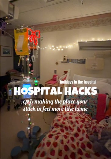 obviously each hospital has different rules and I’ll be honest 99% of the time im not up for this level of decoration so im so grateful my family brought my vision to life because it truly helps my mental health sm to be surrounded by cozy in the scary moments that are hospital admissions what are your must have items? #hospital #christmasdecorations #chronicillness #hedsandco #roomtour
