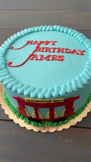 Connie's Cakerie | Putting together this Daniel the Tiger themed cake with his neighborhood trolley! What do you think, did I nail the font? . . . . .... | Instagram