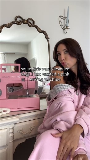 Caitlyn ♥ on Instagram: "The pink singer sewing machine was a necessity #sewing #fashiondesigner #whimsy #feminineenergy"