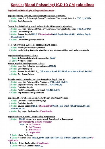 Sepsis ICD 10 CM guidelines Part 3