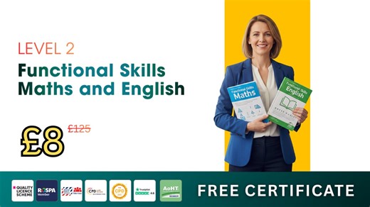 Boost your confidence and career prospects with our Level 2 Functional Skills Courses in Maths & English — now only at £8! 🎓 𝐖𝐡𝐚𝐭 𝐲𝐨𝐮’𝐥𝐥 𝐠𝐞𝐭: ✅ Free CPD Certificate (PDF & Hardcopy) ✅ Lifetime Access & 24/7 Support ✅ Recognised in the UK & EU! ✅ Use coupon code 𝐓𝐑𝐄𝐀𝐓 to get 𝐮𝐩 𝐭𝐨 𝟗𝟓% 𝐨𝐟𝐟! 👉 Enrol Now: https://trainingexpress.org.uk/course/functional-skills-maths-and-english-level-2/ | Training Express